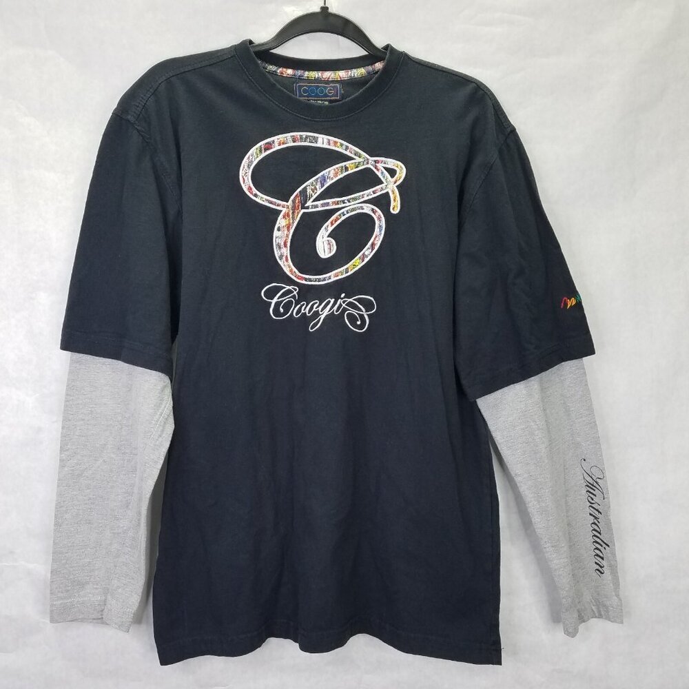 Coogi Long Sleeve T-shirt Men's XL Embroidered Colorful Logo Layered Y2K Street